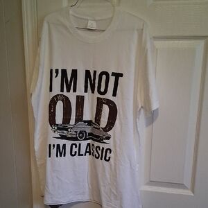 White Graphic T-Shirt with Car Print